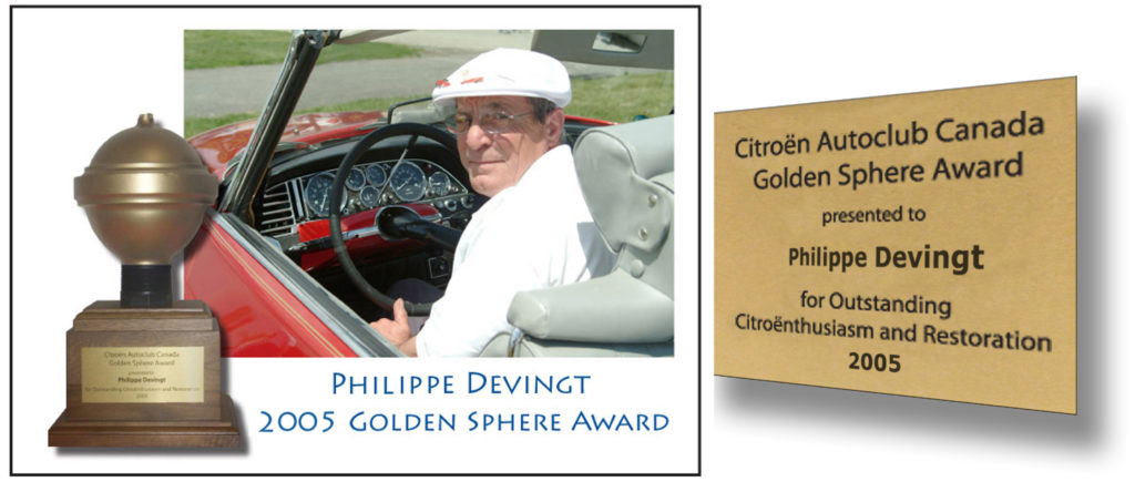 2005 Golden Sphere - Phil Devingt - Front page with plaque