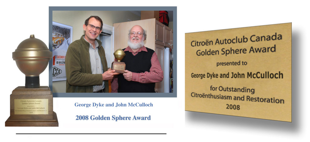 2008 Golden Sphere - George Dyke & John McCulloch - Front page with Plaque