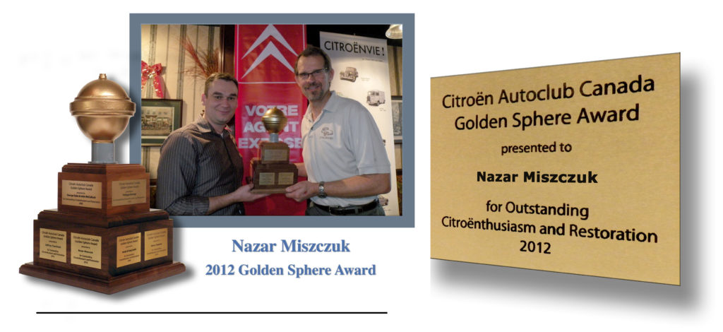 2012 Golden Sphere - Nazar Miszczuk - Front page with Plaque