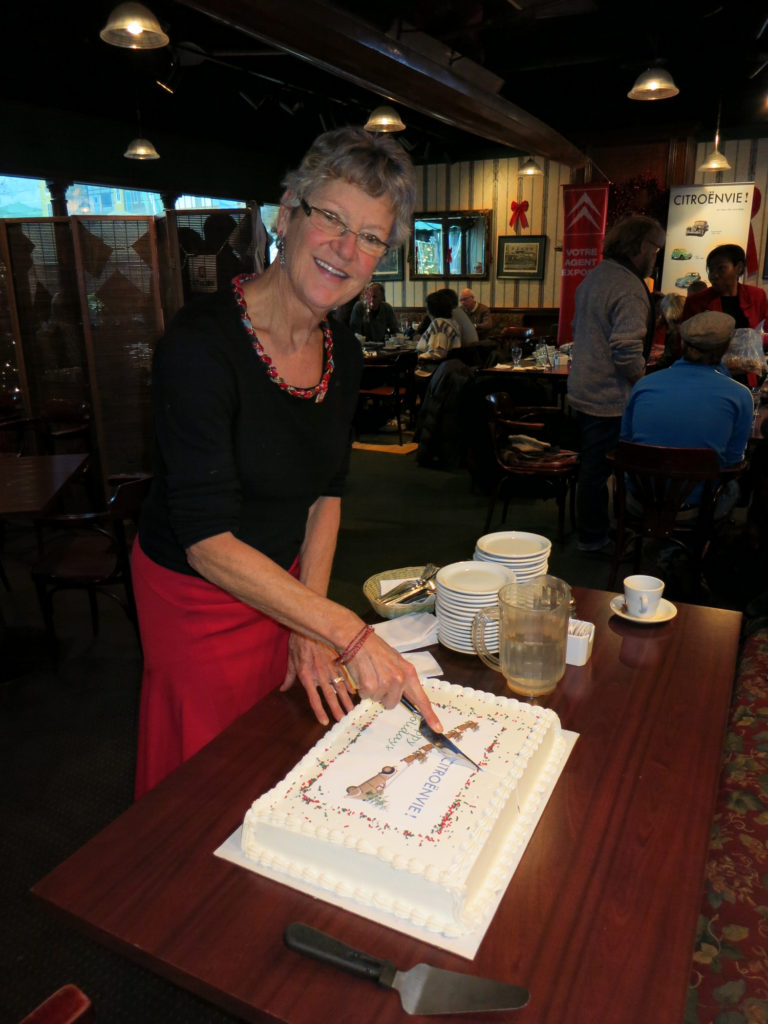 Harriet Nixon Cutting Xmas Cake - 2013 CAC Party redux