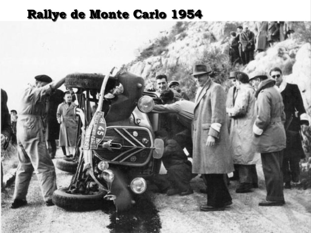Traction Overturned in Monte Carlo Rally of 1954