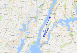 2016 New York City Bastille Day Rendezvous Rally Map
