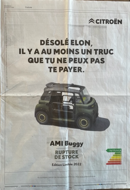 Ami Buggy Ouest-France newspaper ad